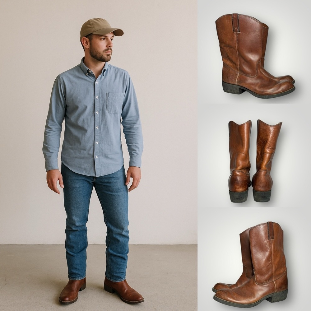 Long Haul | Cowboy Trucker Work Boots Brown Oil Resistant Sole USA
